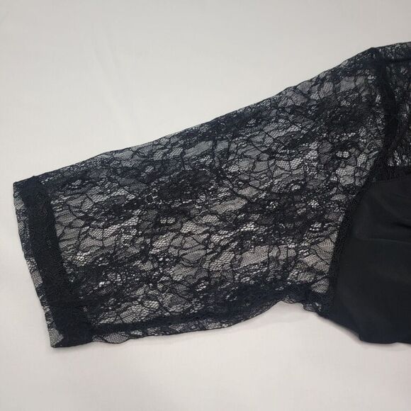 Roamans Black Dress Lace Womens 2X Shift Midi Flowy Whimsygoth Goth Formal Y2K - Picture 6 of 14